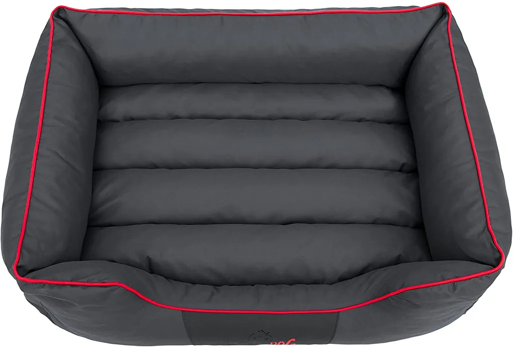 Hobbydog Hundebett, Sofa, Korb Tierbett Comfort, Größe XL, 82 X 62 Cm, Grau Mit Einem Roten Streifen 3 Hobbydog Hundebett, Sofa, Korb Tierbett Comfort, Größe XL, 82 X 62 Cm, Grau Mit Einem Roten Streifen – Bild 3