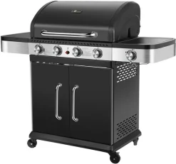 El Fuego Gasgrill / Grillwagen Burlington 4 Brenner +1 Seitenbrenner, Grillfäche 70x42cm