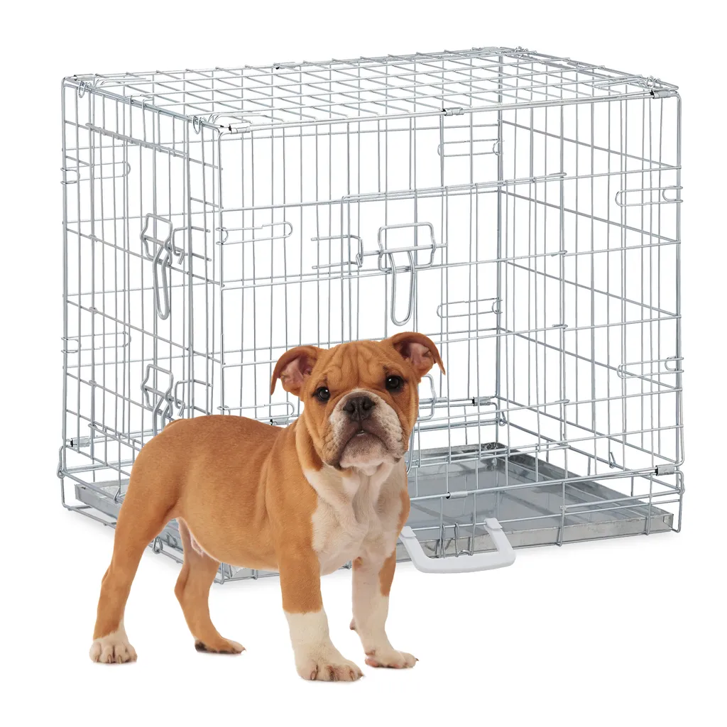 Relaxdays Faltbarer Hundekäfig Für Zuhause 1 Relaxdays Faltbarer Hundekäfig Für Zuhause