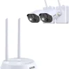 ZOSI 2X 2K Kabellos Außen Akku Überwachungskamera Mit 32GB Basisstation, 2er Batteriekamera Set, Zwei-Wege-Audio, Spotlight Alarm