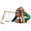 Backyard Discovery Cedar Cove Spielturm Aus Holz | XXL Spielhaus Für Kinder Mit Rutsche, Schaukel, Kletterwand & Aussichtsplattform | Stelzenhaus Für Den Garten