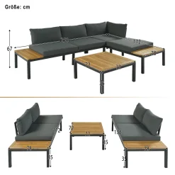 Merax Loungeset 4-teilig Gartenmöbelset Sitzgruppe Aus Akazienholz Für 4 Personen, Gartengarnitur Aus Holz Und Stahlrahmen Mit Kissen Und Tisch, Balko -Garten- & Gewächshäuser Geschäft 009c05903b2c6aa191202ba2fb0f240d