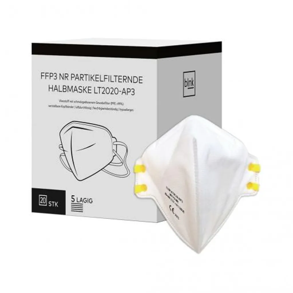 Blnk BL03N FFP2 NR Atemschutzmasken (10x2) - CE0598 2 Blnk BL03N FFP2 NR Atemschutzmasken (10x2) - CE0598 – Bild 2