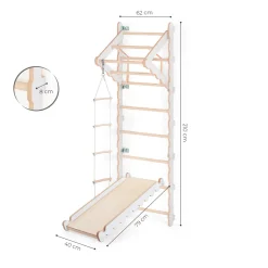 MAMOI® Klettergerüst Indoor, Sprossenwand Für Kinderzimmer, Kletterwand Und Spielgeräte Mit Rutsche, Turngeräte Mit Klimmzugstange Für Drinnen, Sportgeräte Ab 3 Jahren -Garten- & Gewächshäuser Geschäft 00b6f00d6131b37308c324f3624221fe