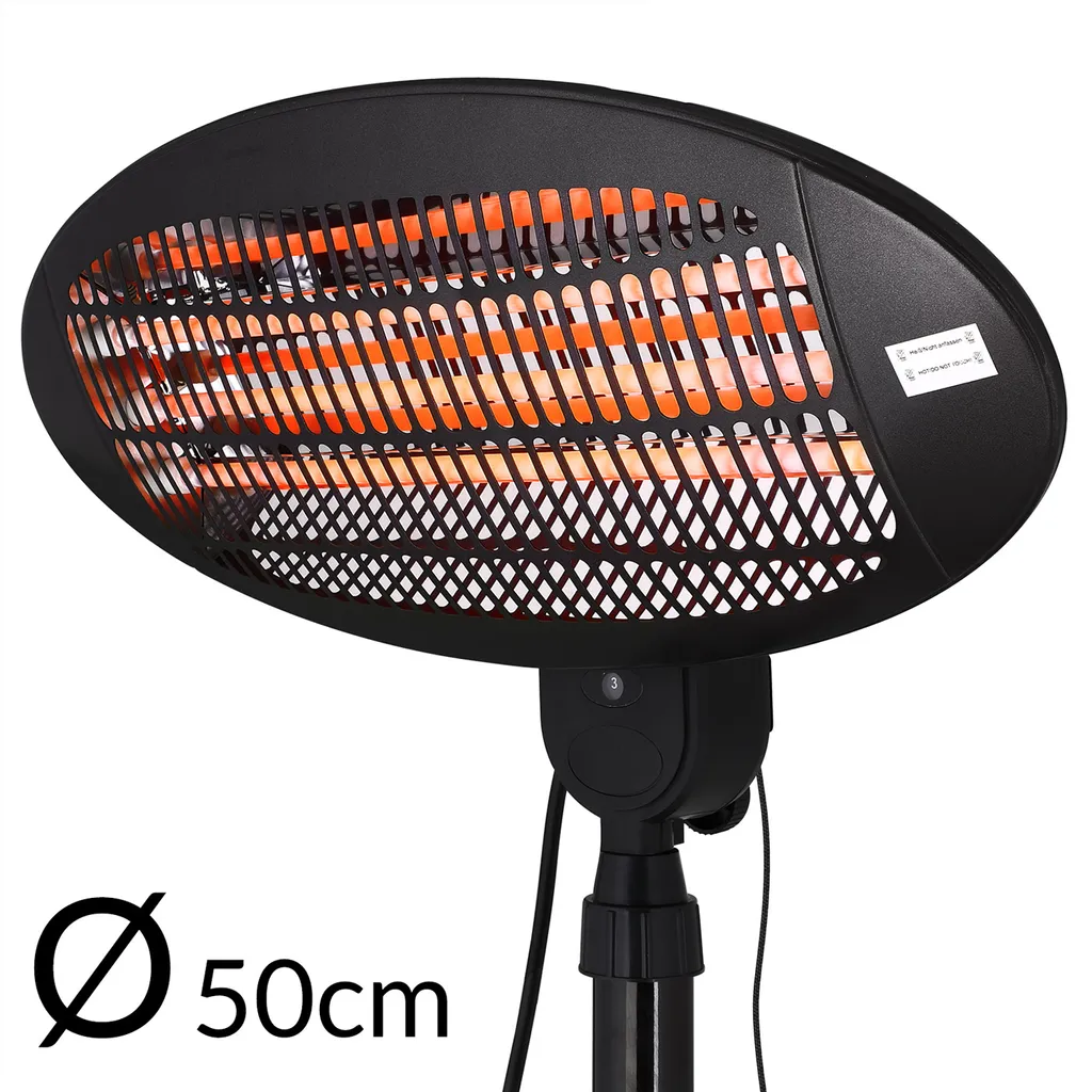 Monzana Heizstrahler Wärmestrahler Terrassenheizer 3 Heizstufen 2000 Watt Stabiler Metallfuß Umkippsicherung 8 Monzana Heizstrahler Wärmestrahler Terrassenheizer 3 Heizstufen 2000 Watt Stabiler Metallfuß Umkippsicherung – Bild 8