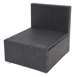 Mendler Poly-Rattan-Garnitur Brescia, Gartengarnitur Sitzgruppe Sofa Lounge-Set Schwarz, Kissen Anthrazit -Garten- & Gewächshäuser Geschäft 0119dfbfe80b23dbfb9c4f501fc88457