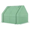 Outsunny Foliengewächshaus Frühbeet Mit Tür Zum Aufrollen Gewächshaus Treibhaus Tomatenhaus 127 X 95 X 92 Cm Grün