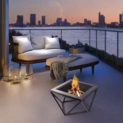 Teamson Home Garten Große Holzbefeuerte Feuerstelle, Gartenmöbel, Kaminofen, Feuerstellenheizung, Holzbrenner Aus Metall Mit Schürhaken Und Deckel, Schwarz Geometrisch -Garten- & Gewächshäuser Geschäft 013b7139fd2d92000ed24f4e39b67b22