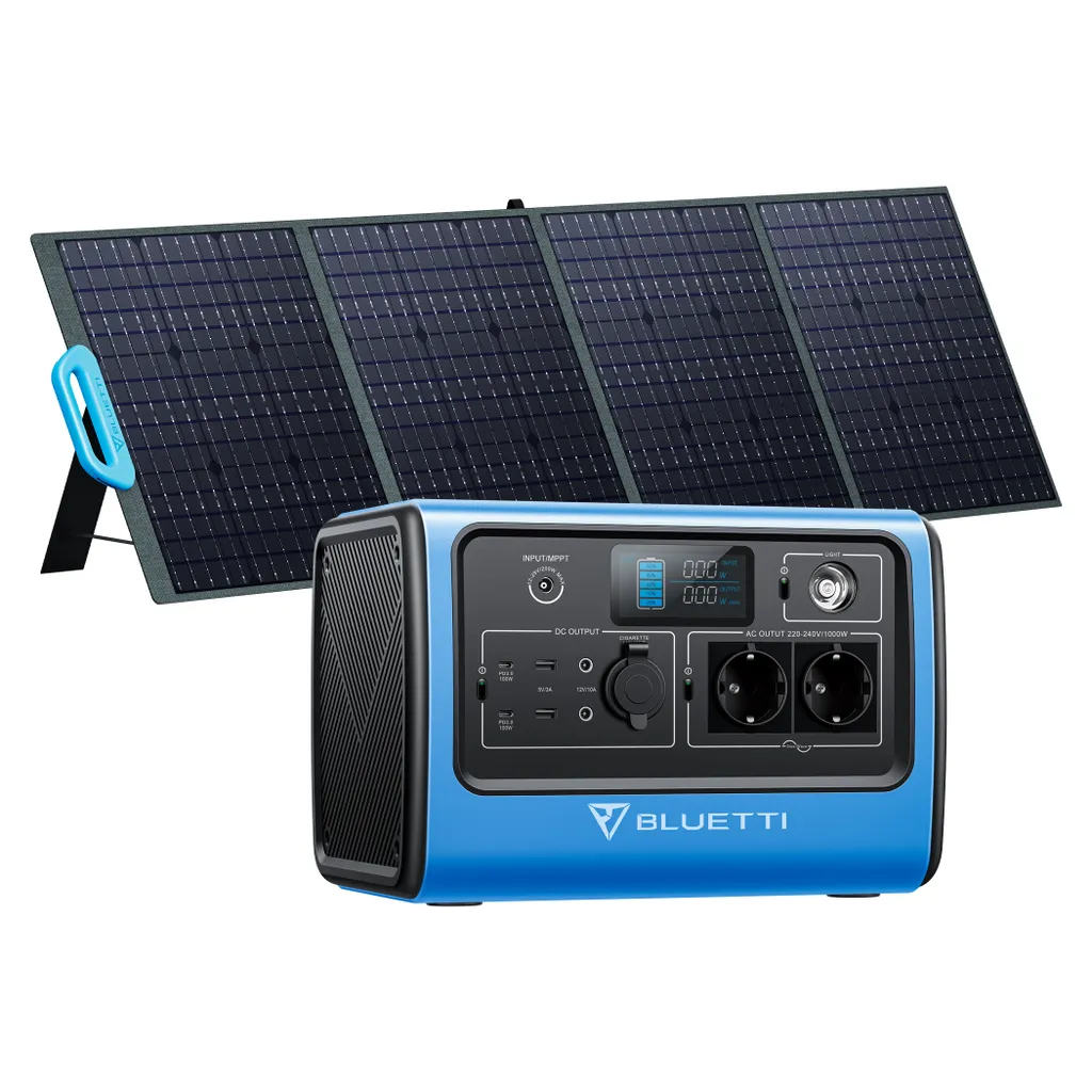 BLUETTI EB70 1000W (Peak 1400W) Blue Portable Power Station Mit PV200 200W Solar Panel 716Wh Solar Generator Backup LiFePo4 Battery Pack, Widely Use For Camping Outdoor RV Power Outage Home Off-grid 1 BLUETTI EB70 1000W (Peak 1400W) Blue Portable Power Station Mit PV200 200W Solar Panel 716Wh Solar Generator Backup LiFePo4 Battery Pack, Widely Use For Camping Outdoor RV Power Outage Home Off-grid