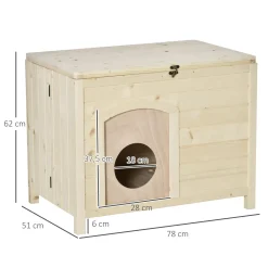 PawHut Hundehütte Hundehaus Faltbar Haustierhaus Katzenhaus Massivholz Natur 78 X 51 X 62 Cm -Garten- & Gewächshäuser Geschäft 017731e19d4320a29d011f0d9fcc9e97