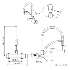 Homelody Wasserhahn Küche Wandmontage Schwarz,180° Drehbar Silikon In Lebensmittelqualität Wand Küchenarmatur Wandarmatur Flexibel Ausziehbarer, Spültischarmatur Für Küche Messing -Garten- & Gewächshäuser Geschäft 018425e034ec704e086c0bb823791de5