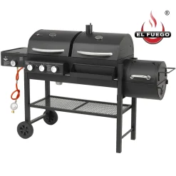El Fuego Gas-/Holzkohlegrill/Smoker Kombigrill Sierra 3in1 2x 43x45cm -Garten- & Gewächshäuser Geschäft 018dd40265cece4a0c677ccc23b22b46