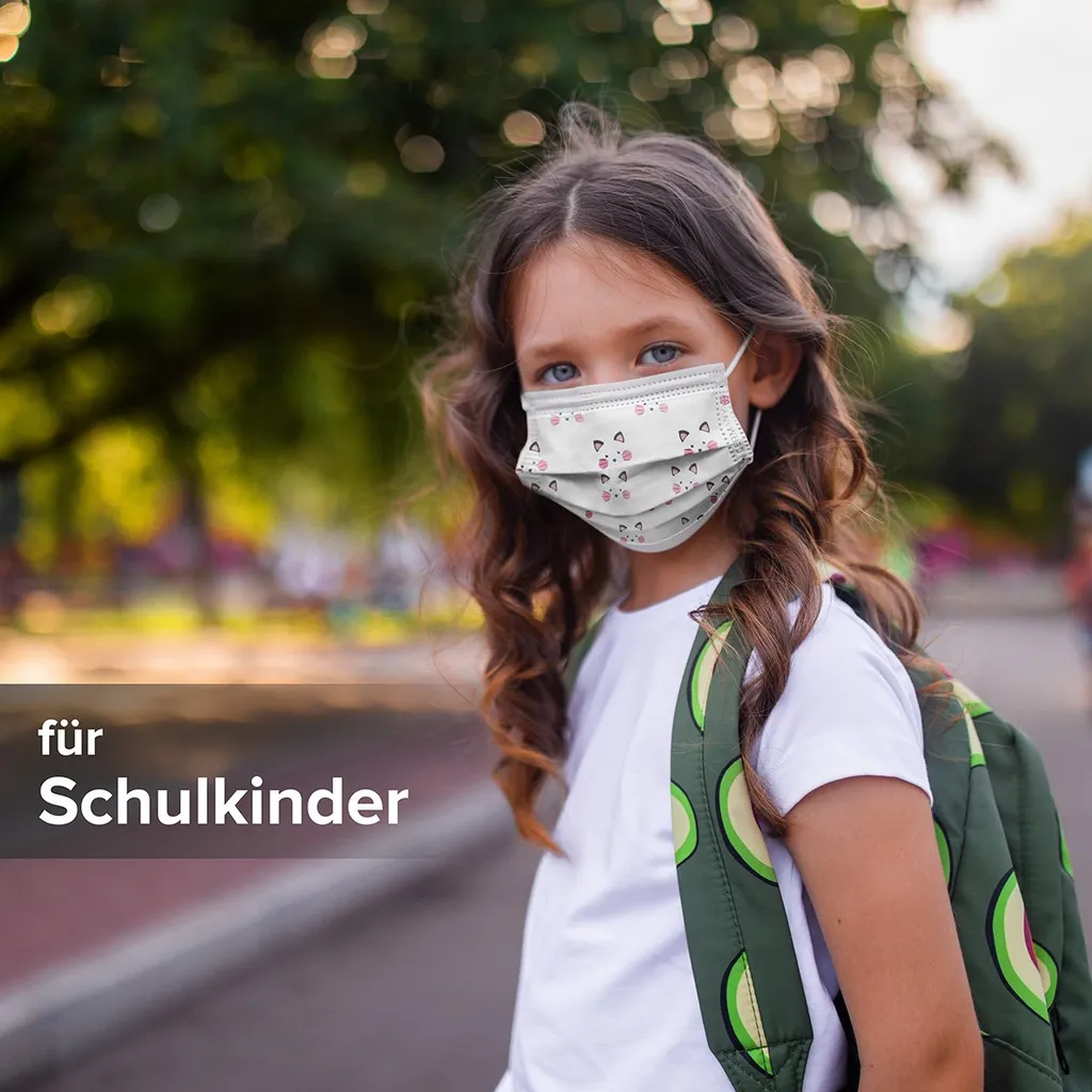 S.Ú.L.Y. Medizinische Mundschutz Für Kinder -Maske Typ IIR, OP-Masken Kätzchen Weiß, Hergestellt In Deutschland - 50 Stück 12 S.Ú.L.Y. Medizinische Mundschutz Für Kinder -Maske Typ IIR, OP-Masken Kätzchen Weiß, Hergestellt In Deutschland - 50 Stück – Bild 12