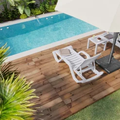 GGM Moebel International 2er-Set HAWAI | Sonnenliege | Kunststoff | +Arm | Weiß | Stapelbar | Strandliege, Bäderliege, Poolliege -Garten- & Gewächshäuser Geschäft 01ba2634c8569dab0f04eda92c29a223