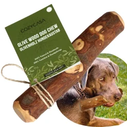 Cozy Casa Olivenholz-Kaustab Für Hunde | Holz Hundespielzeug Kauwurzel Kauknochen Vegan - L