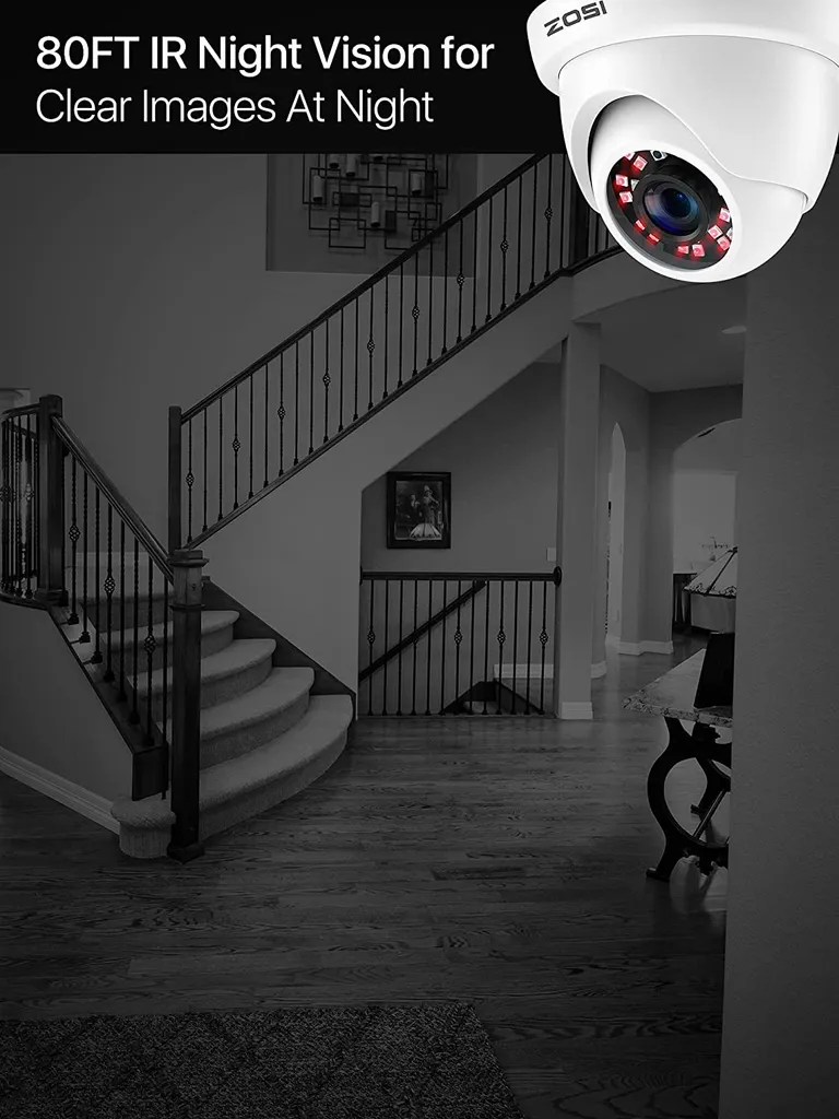 ZOSI 8CH H.265+ DVR Mit 1TB Festplatte Und 4x FHD 1080P Dome Überwachungskamera System Für Innen Und Außen, 24M IR Nachtsicht 2 ZOSI 8CH H.265+ DVR Mit 1TB Festplatte Und 4x FHD 1080P Dome Überwachungskamera System Für Innen Und Außen, 24M IR Nachtsicht – Bild 2
