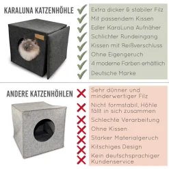 Karaluna GmbH KaraLuna Katzenhöhle Filz Fürs Regal I Kuschelhöhle Regal I Katzenhöhle Für 2 Katzen Oder Große Katzen I Katzen Schlafplatz Katzenkorb Filz (Dunkelgrau) -Garten- & Gewächshäuser Geschäft 020ddf61a672f040d7ca8968c398fc20