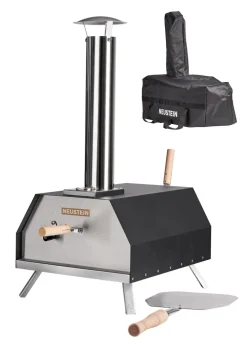 NEUSTEIN Outdoor Pizzaofen XQ3000 Mit Pizzastein, Schutzhülle, Pizzaschieber, Holzofen