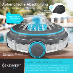 KESSER® Poolroboter Poolreiniger Akku Aqua-9000 Inkl. Transporttasche Pool Roboter Für Bis 80m² Pools, Li-Ion Akku Max. 75 Min, Kabellos Poolsauger Bodenreinigung Vollautomatisch Bodensauger, Farbe:Anthrazit 20 KESSER® Poolroboter Poolreiniger Akku Aqua-9000 Inkl. Transporttasche Pool Roboter Für Bis 80m² Pools, Li-Ion Akku Max. 75 Min, Kabellos Poolsauger Bodenreinigung Vollautomatisch Bodensauger, Farbe:Anthrazit -Garten- & Gewächshäuser Geschäft 0228f28a8c59a07eed9306946d79a0d1