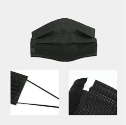 VADOOLL 50 Stück Atemschutzmaske Maske Einwegmaske 3-lagige Schwarze Gesichtsmaske Atmungsaktive Staubschutzmaske -Garten- & Gewächshäuser Geschäft 022d22b0fade99ff1591337530f73892