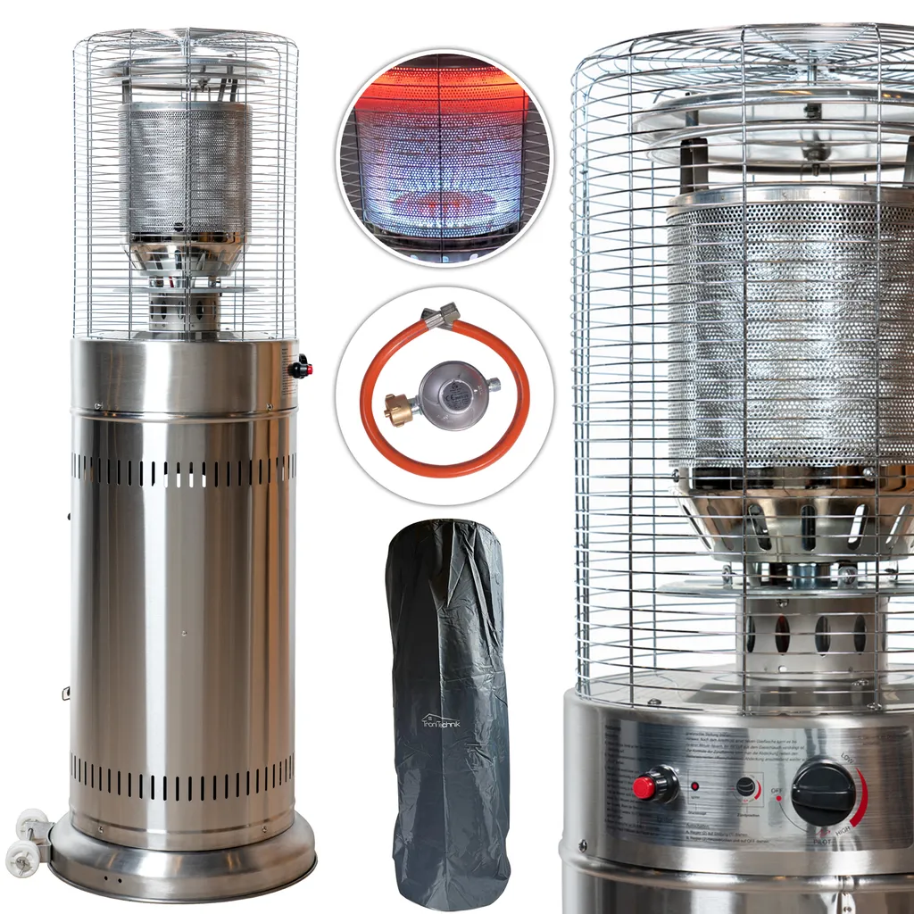 TroniTechnik® Heizstrahler Gas Heizpilz Heizgerät Terrassenheizer Terrassenheizstrahler 11 KW Gasheizstrahler Inkl. Schutzhülle Edelstahl 1 TroniTechnik® Heizstrahler Gas Heizpilz Heizgerät Terrassenheizer Terrassenheizstrahler 11 KW Gasheizstrahler Inkl. Schutzhülle Edelstahl