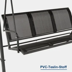 MCombo 3-Sitzer Hollywoodschaukel Gartenschaukel Gartenliege Schaukelbank 8007BK (Schwarz) -Garten- & Gewächshäuser Geschäft 026c59805bf8eb647b59ceec308e4a40