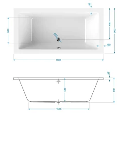 Calmwaters® Rechteck-Badewanne 190x90 Cm, Acrylwanne Modern Square 2, Duo-Badewanne Für Zwei Personen, Ergonomische Körperformbadewanne, Maße 190 X 90 Cm, Rechteckbadewanne Weiß, 02SL3322 -Garten- & Gewächshäuser Geschäft 0278faccb4fbfa7e62f2a7efc636ea7f