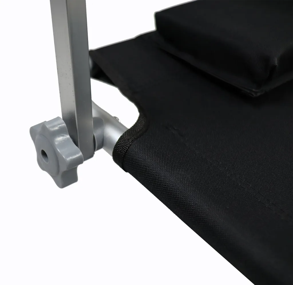 VCM Gartenliege Sonnenliege Liegestuhl Faltbar Klappbar Rollen Strandliege Dach Schwarz 7 VCM Gartenliege Sonnenliege Liegestuhl Faltbar Klappbar Rollen Strandliege Dach Schwarz – Bild 7