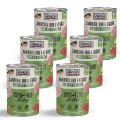 MAC's Dog Hundefutter Kaninchen, Rind & Gemüse Nassfutter Dosen 6x400g Getreidefrei