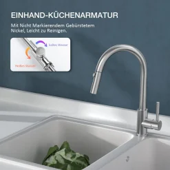 Küchenarmatur Ausziehbar, M Mehoom Wasserhahn Küche 360 ° Drehbarer, Mischbatterie Küche Mit Brause 2 Ausgangsmodi -Garten- & Gewächshäuser Geschäft 0334aae9b5e357a2696d8351f376826e