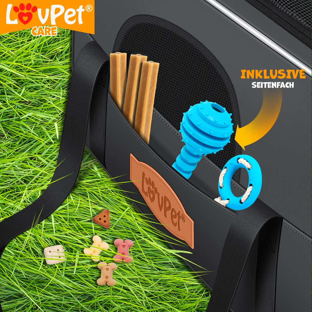 LOVPET® Hundebox Hundetasche Transportbox 2in1 Hunde & Katzentasche Hundetransportbox Inkl. Pet-Kissen + 3x Beutelrollen + Napf 44x31x36xm Transporttasche Für Haustiere, Haustiertransportbox, Farbe:Anthrazit 6 LOVPET® Hundebox Hundetasche Transportbox 2in1 Hunde & Katzentasche Hundetransportbox Inkl. Pet-Kissen + 3x Beutelrollen + Napf 44x31x36xm Transporttasche Für Haustiere, Haustiertransportbox, Farbe:Anthrazit – Bild 6