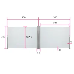Tectake Aluminium Doppel Seitenmarkise Ausziehbar Mit Aufrollmechanismus - 200 X 600 Cm, Grau -Garten- & Gewächshäuser Geschäft 0394d3a450557f2bd7e585b87312dbaa