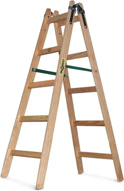 TRIZERATOP Stehleiter Malerleiter 2x5 Sprossen Holz Doppelleiter