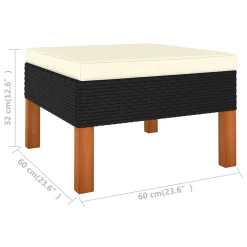 VidaXL 4-tlg. Garten-Lounge-Set Mit Kissen Poly Rattan Schwarz -Garten- & Gewächshäuser Geschäft 03bf5cc96bad2565a8256411090ed593