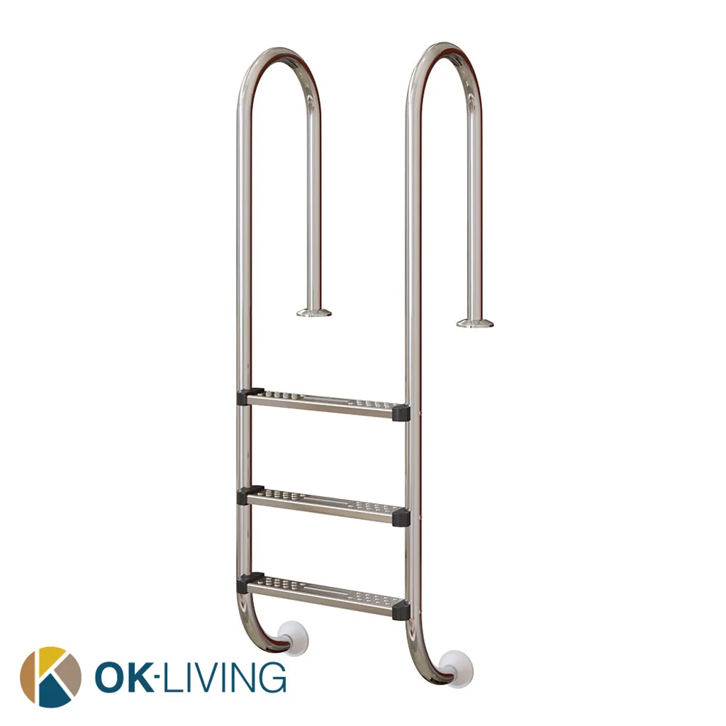 OK-Living Poolleiter Einbauleiter 3 Stufen Schwimmbadleiter V2A Edelstahl Pool Einstieg 2 OK-Living Poolleiter Einbauleiter 3 Stufen Schwimmbadleiter V2A Edelstahl Pool Einstieg – Bild 2