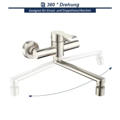 Homelody Wandmontage Wasserhahn Küche 360° Drehbar Küchenarmatur 2 Strahlarten Mischbatterien Armatur Für Küche Einhebelmischer Edelstahl Für Spüle 15 Homelody Wandmontage Wasserhahn Küche 360° Drehbar Küchenarmatur 2 Strahlarten Mischbatterien Armatur Für Küche Einhebelmischer Edelstahl Für Spüle -Garten- & Gewächshäuser Geschäft 03d9f253924f58fa8cb3df447f5aec09