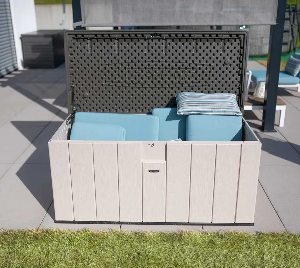 Lifetime Kunststoff Kissenbox "Harmony", Polsteraufbewahrung, 568 L Lichtgrau 72 X 151 X 70 Cm (L X B X H) 20 Lifetime Kunststoff Kissenbox "Harmony", Polsteraufbewahrung, 568 L Lichtgrau 72 X 151 X 70 Cm (L X B X H) – Bild 20