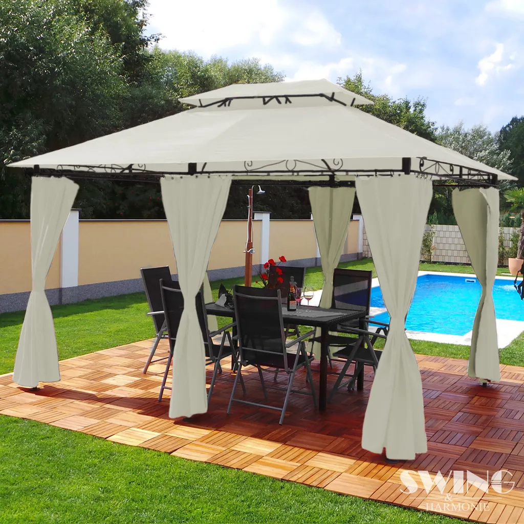 Swing&Harmonie LED - Pavillon 3x4m Minzo Garten Pavillion Solar Pavilion Gartenzelt Designer Pavilon 2 Swing&Harmonie LED - Pavillon 3x4m Minzo Garten Pavillion Solar Pavilion Gartenzelt Designer Pavilon – Bild 2