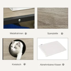 Pawhut Katzenhaus Mit Tür Katze Schrank Katzenhöhle Katzentoilette Beistelltisch Waschbare Kissen Grau Spanplatte Metall Plüsch 48 X 40 X 64,5 Cm -Garten- & Gewächshäuser Geschäft 04231e8a381955ccfc4bd6515f097371