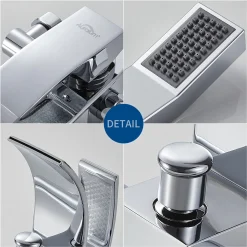 Auralum Badewannenarmatur Mit Handbrause, Brauseschlauch Und Brausehalter, Messing Einhebel-Wannenarmatur Duscharmatur Wasserfall Wannenbatterie Badarmatur Duschset -Garten- & Gewächshäuser Geschäft 0436383bf0f775393f8cba2d9a2585cb