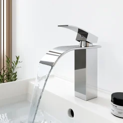 Meykoers Wasserhahn Armatur Für Bad Wasserhahn Bad Standventil Chrom Wasserhahn Einhebelmischer Badarmaturen(Mit Warm- Und Kaltwasserleitungen)