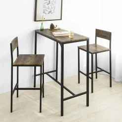 SoBuy OGT03-XL Bartisch Set 3-teilig Esstisch Bistrotisch Balkonmöbel Bistromöbel