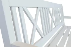 Garden Pleasure Gartenbank Bank MALMÖ 3-Sitzer B 154 X T 59 X H 89 Cm, Bank Aus Weiß Lackiertem Eukalyptus-Holz -Garten- & Gewächshäuser Geschäft 047eec708f7cf5a99f153f90c386b30b