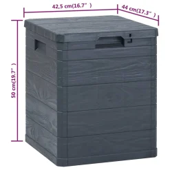 VidaXL Garten-Aufbewahrungsbox 90 L Anthrazit -Garten- & Gewächshäuser Geschäft 048f0ed0ea5aac54a746ec69d8e60e38