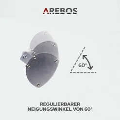 AREBOS Infrarot Heizstrahler Mit Fernbedienung, 3000W, 3 Heizstufen, Terrassenheizer, Wand-Heizstrahler, Silber -Garten- & Gewächshäuser Geschäft 0493020558b8c471f3442cfcded960ff