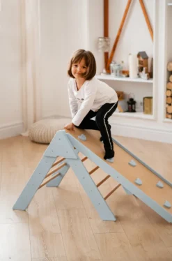 Monkey-Gym Spielplatz Indoor Moon, Kletterdreieck, Klettergerüst Aus Holz Für Kinder Sprossendreieck, Kinderrutsche | Hellblau -Garten- & Gewächshäuser Geschäft 04948bb6aa16b20fe3c6472ced2e843b