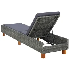 VidaXL Sonnenliege Mit Auflage Poly Rattan Grau -Garten- & Gewächshäuser Geschäft 04cd638e568a014ea157e6a3bd3a3ec6