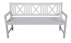 Garden Pleasure Gartenbank Bank MALMÖ 3-Sitzer B 154 X T 59 X H 89 Cm, Bank Aus Weiß Lackiertem Eukalyptus-Holz -Garten- & Gewächshäuser Geschäft 051b239c2ec45d669e2e2f7e65f1c9c7