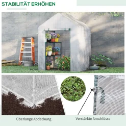 Outsunny Foliengewächshaus Begehbares Gewächshaus Mit 4 Regalebenen Tomatengewächshaus Treibhaus Frühbeet Mit Reißverschlusstüren Weiß Stahl PE-Kunststoff 143 X 143 X 195 Cm 15 Outsunny Foliengewächshaus Begehbares Gewächshaus Mit 4 Regalebenen Tomatengewächshaus Treibhaus Frühbeet Mit Reißverschlusstüren Weiß Stahl PE-Kunststoff 143 X 143 X 195 Cm -Garten- & Gewächshäuser Geschäft 053801c2e961cfb72c9995675998b3d3