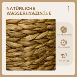 PawHut Kratztonne, Höhe 47 Cm, Kratzturm Mit 2 Ebenen, Katzenturm Mit Kissen, Katzentonne Mit 2 Höhlen, Katzenkratzbaum Aus Wasserhyazinthe, Stahl, Hellbraun -Garten- & Gewächshäuser Geschäft 0549c1f6de0c1194f29358743dbfca40